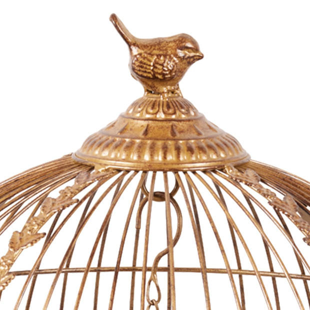 Antique Gold Bird Cage Display Metal Christmas Decor Image 5