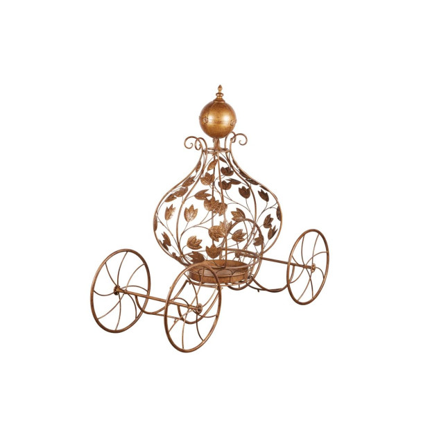 Antique Gold Metal Carriage Display 153cm