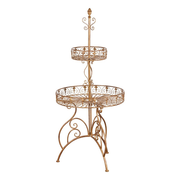 Antique Gold 2-Tier Metal Display Stand Image 2