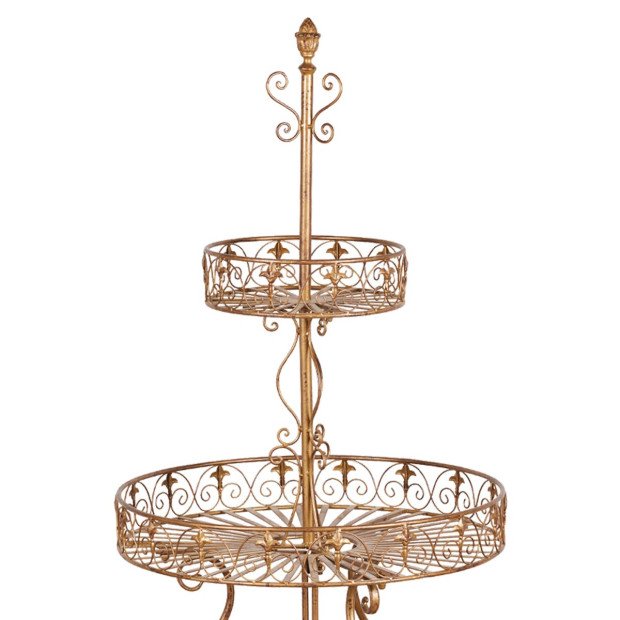 Antique Gold 2-Tier Metal Display Stand Image 5