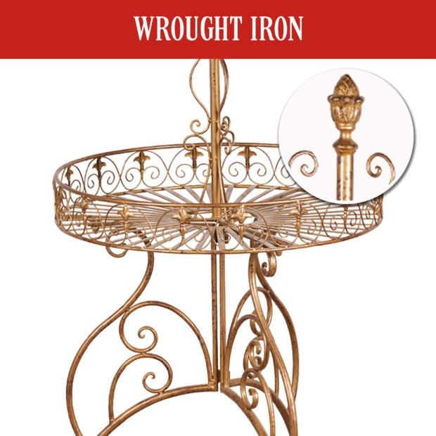 Antique Gold 2-Tier Metal Display Stand Image 6