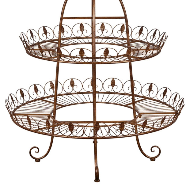 Antique Gold 2-Tier Metal Mannequin Display Stand Image 3