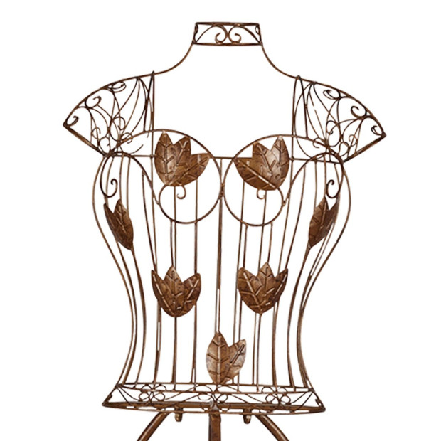 Antique Gold 2-Tier Metal Mannequin Display Stand Image 5