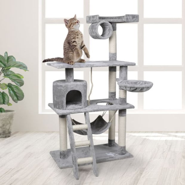 Cat Tree Beastie Scratching Post Pet Scratcher Condo Tower 140cm Grey Image 8