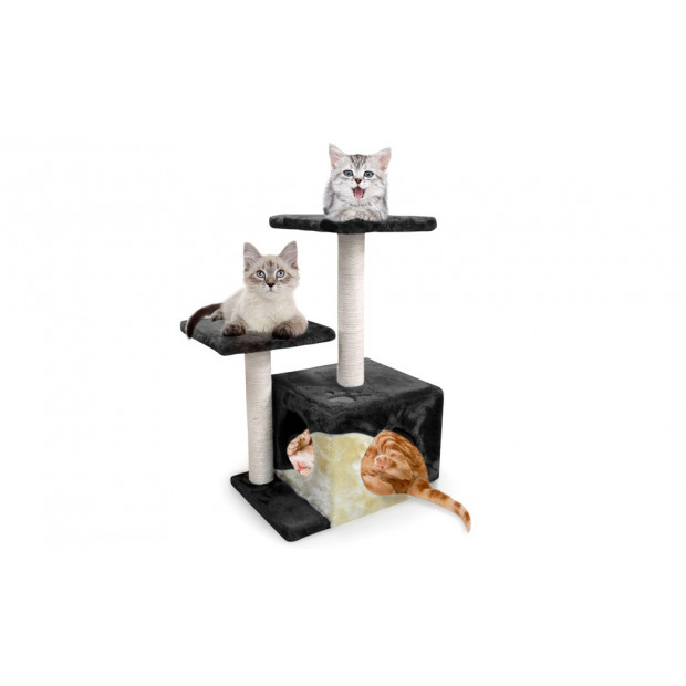 Cat Scratching Post Tree 0.61m Black+beige