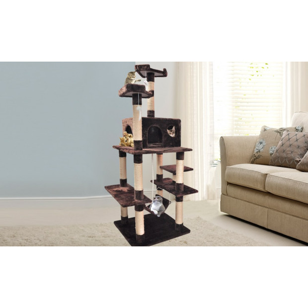 Cat Scratching Post Tree 1.83m Brown
