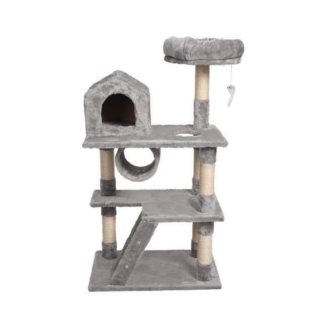 Cat Tree Scratching Post Scratcher Tower House Furniture Grey 110cm Image 2