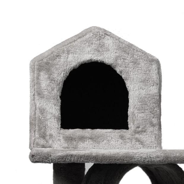 Cat Tree Scratching Post Scratcher Tower House Furniture Grey 110cm Image 4