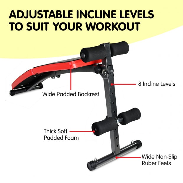 Incline sit-up bench with Resistance Bands Image 5