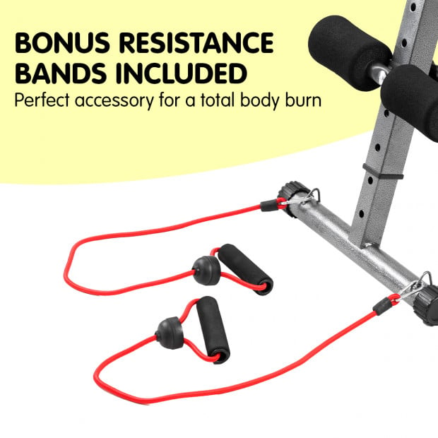 Incline sit-up bench with Resistance Bands Image 10