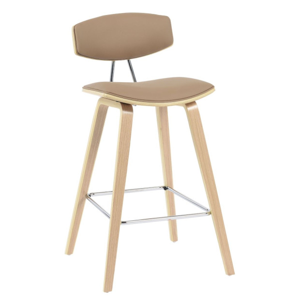 Retro Kitchen Bench Height High Chair Stool - Khaki