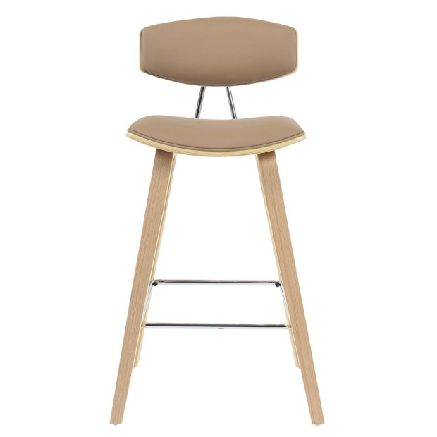 Retro Kitchen Bench Height High Chair Stool - Khaki Image 2