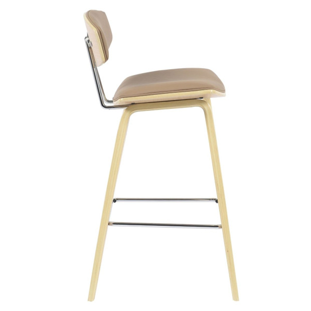 Retro Kitchen Bench Height High Chair Stool - Khaki Image 3