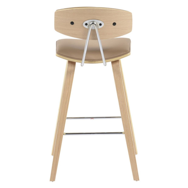 Retro Kitchen Bench Height High Chair Stool - Khaki Image 4