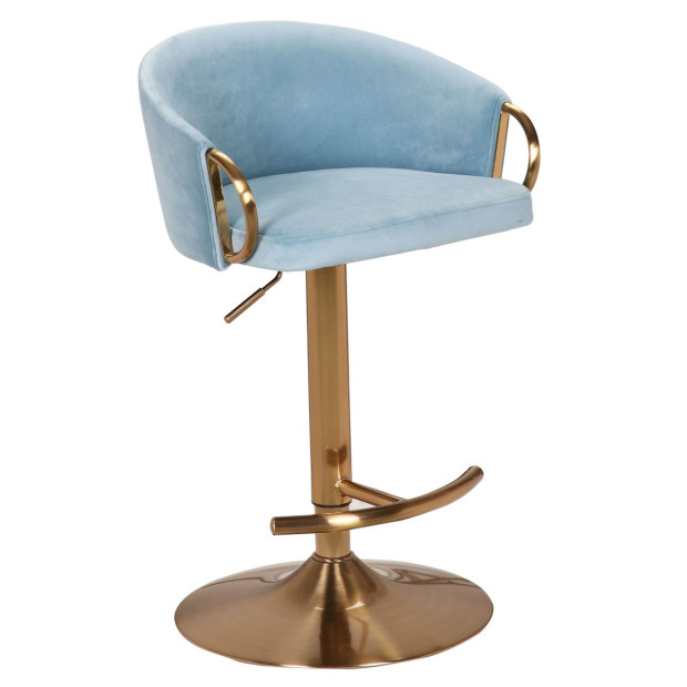 Winfrey Gas Lift Bar Stool Kitchen Backrest - Blue