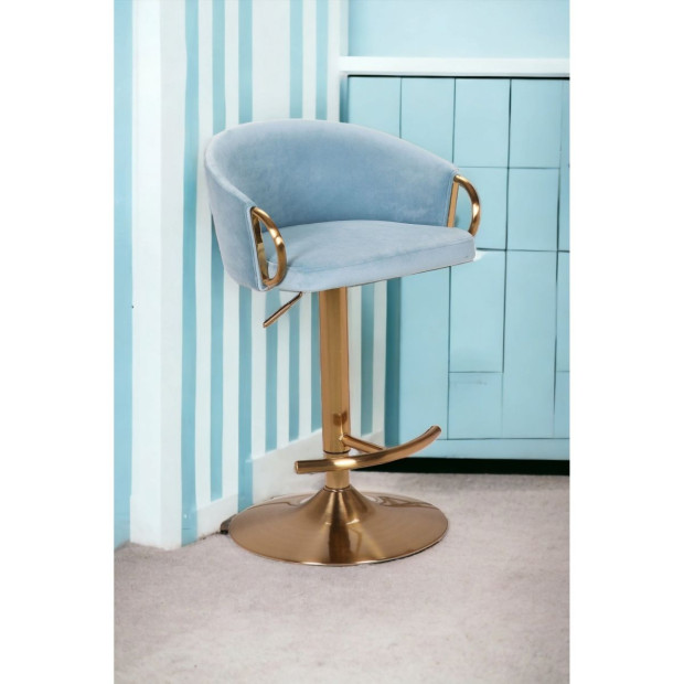 Winfrey Gas Lift Bar Stool Kitchen Backrest - Blue Image 5