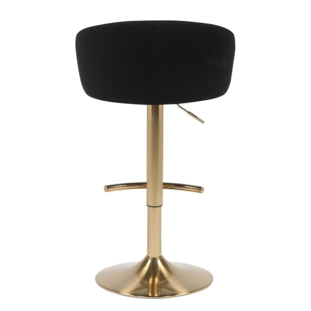 Winfrey Gas Lift Bar Stool Kitchen Backrest Velvet - Black Image 4