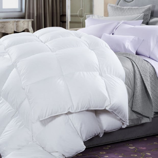 50% Duck Feather & 50% Duck Down Quilt Pillows- Queen - White