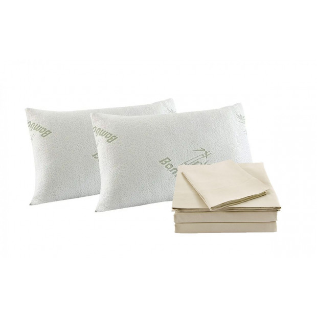 Bamboo Blend Sheet Set Pillows 2 Pack - King - Ivory Image 4