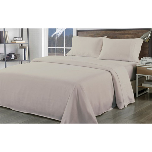 Bamboo Blend Sheet Set Pillows 2 Pack - King - Warm Grey Image 2