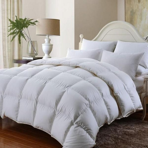 350GSM Bamboo Quilt 2000TC Sheet Set Pillows Set - Double - White Image 3