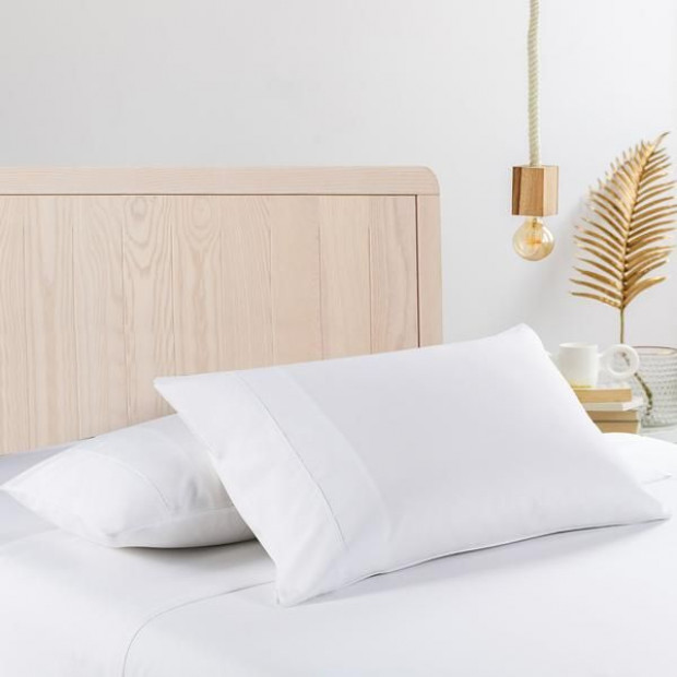 350GSM Bamboo Quilt 2000TC Sheet Set Pillows Set - Double - White Image 5