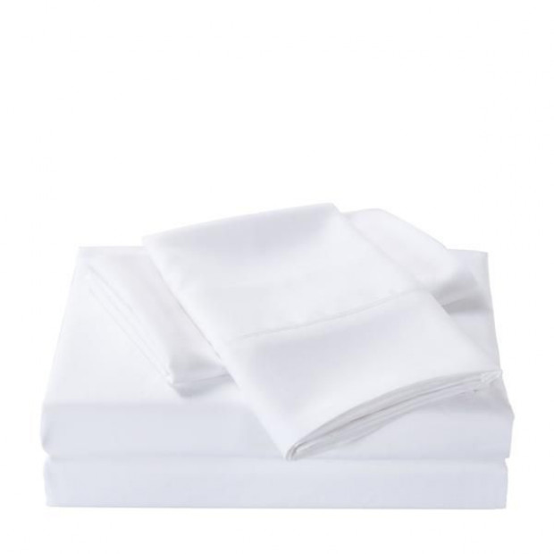 350GSM Bamboo Quilt 2000TC Sheet Set Pillows Set - Double - White Image 7