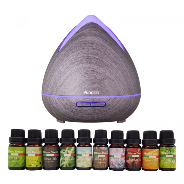 Diffuser Set With 10 Pack Diffuser Oils Humidifier Aromatherapy Violet Image 2