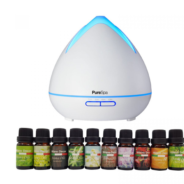 Diffuser Set With 10 Pack Diffuser Oils Humidifier Aromatherapy White Image 2