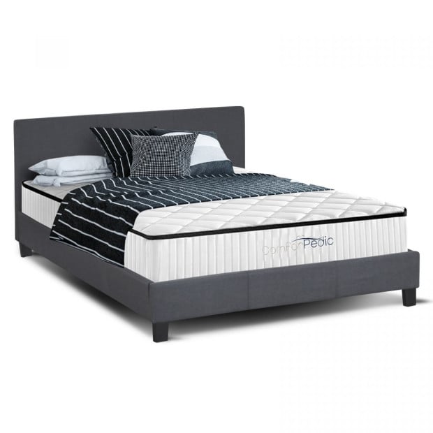 Bed Frame + Mattress + 250GSM Bamboo Quilt Package Deal Set - Queen Image 3