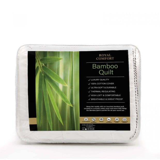 Bed Frame + Mattress + 250GSM Bamboo Quilt Package Deal Set - Queen Image 5