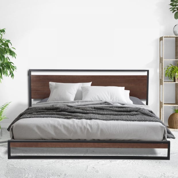 Bed Frame + Mattress + 250GSM Bamboo Quilt Package Deal Set - Queen Image 6