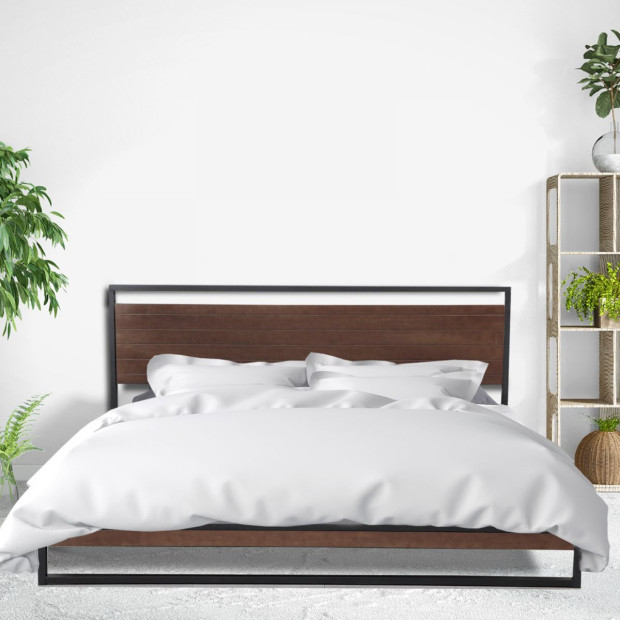 Bed Frame + Mattress + 250GSM Bamboo Quilt Package Deal Set - Queen Image 8