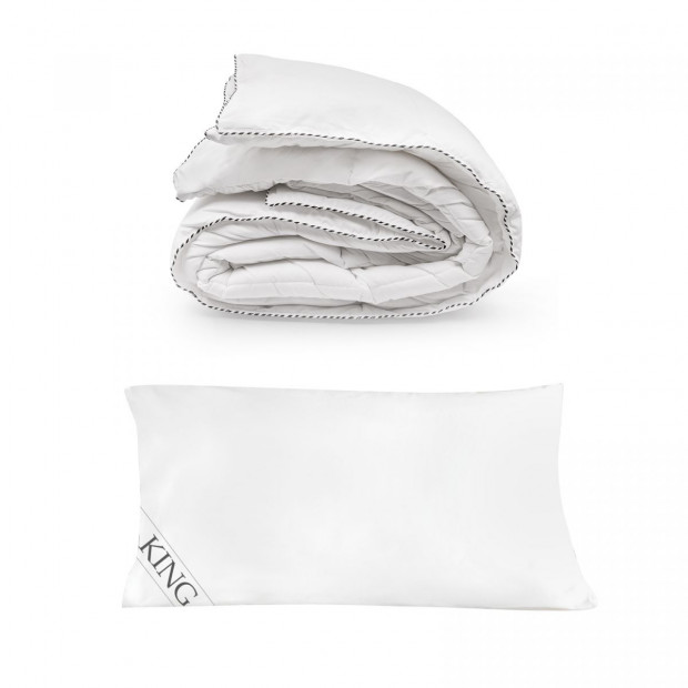 250GSM Bamboo Blend Quilt With 1100GSM King Size Pillow Set - Queen
