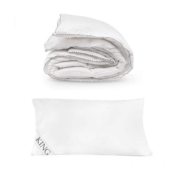 250GSM Bamboo Blend Quilt W/ 1100GSM Hotel Pillow Bedding Set - King