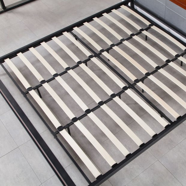 Wood Bed Frame With Mattress Package Deal Set - Double - White Brown Image 10