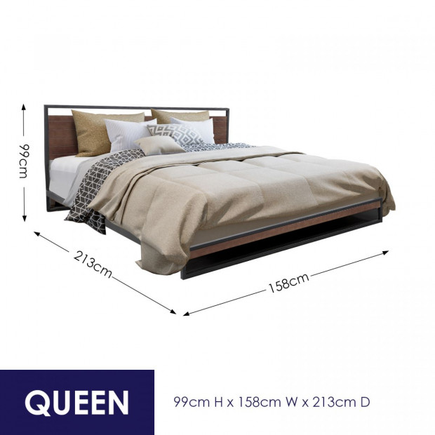 Bed Frame With Comforpedic Mattress Bedroom Set Queen - White Brown Image 7