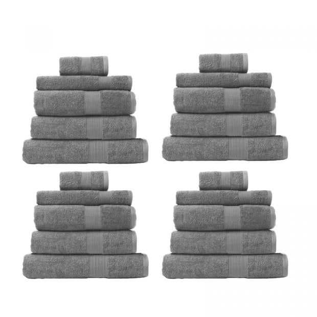 20Pc Cotton Bamboo Towel Bundle Set 450GSM Luxury Absorbent - Charcoal Image 3