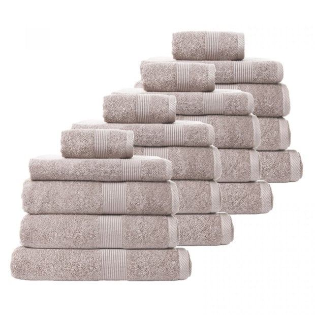 20Pc Cotton Bamboo Towel Bundle Set 450GSM Luxurious - Champagne Image 2