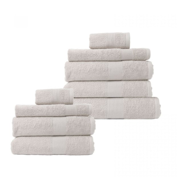 9 Pc Cotton Bamboo Towel Bundle Set 450GSM Luxurious - Sea Holly Image 2