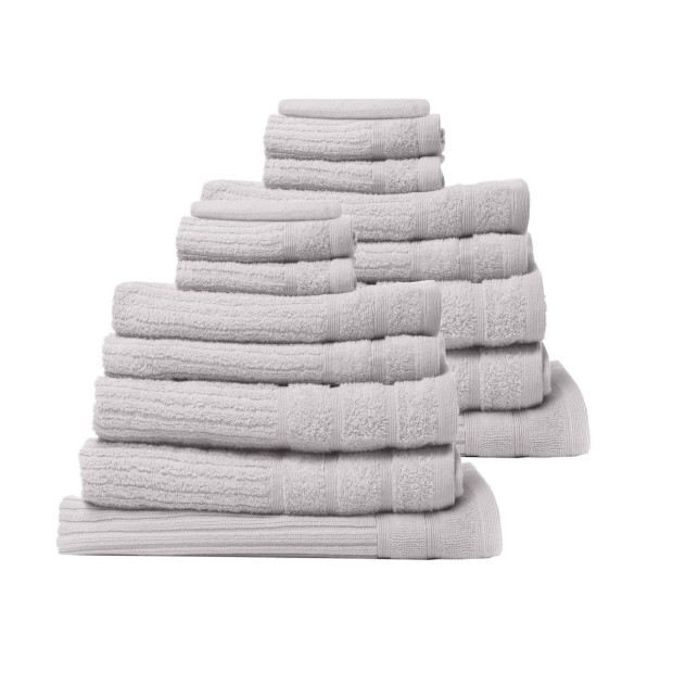 16 Piece Egyptian Cotton Eden Towel Set 600GSM Luxurious - Sea Holly Image 2