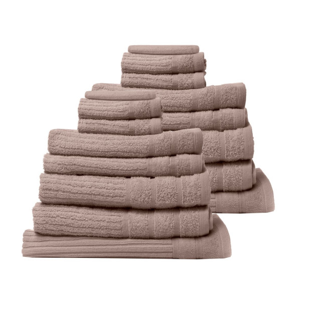 16 Piece Egyptian Cotton Towel Set 600GSM Luxurious - Champagne Image 2
