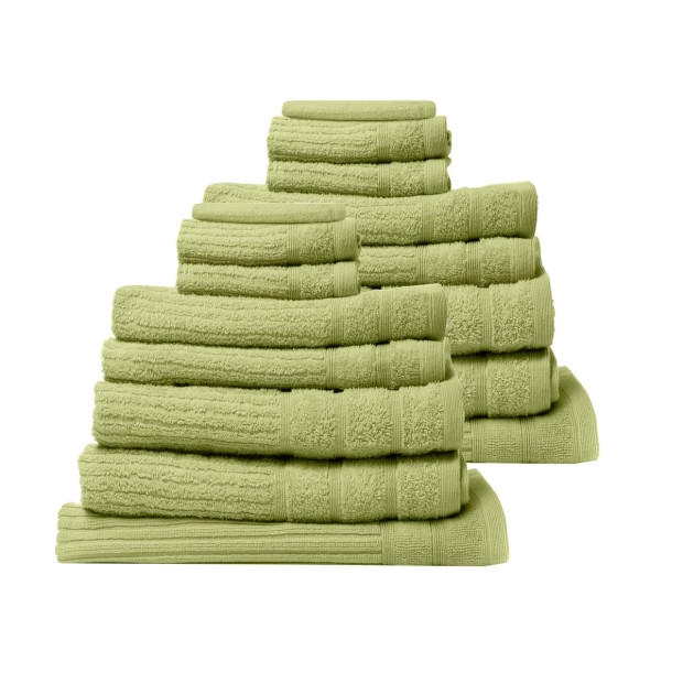 16 Piece Egyptian Cotton Eden Towel Set 600GSM Luxurious - Spearmint Image 2