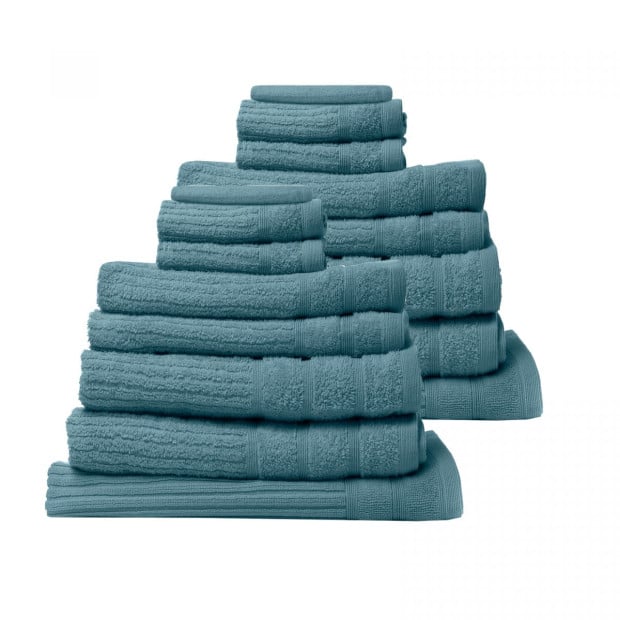 16 Piece Egyptian Cotton Eden Towel Set 600GSM Luxurious - Turquoise Image 2