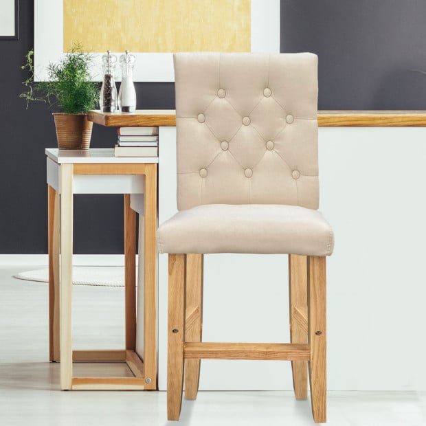 Hamptons Cream Chairs Kitchen Dining Chair Bar Stool - Two Pack Cream Image 3