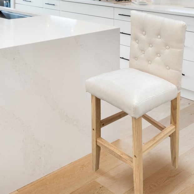 Hamptons Cream Chairs Kitchen Dining Chair Bar Stool - Two Pack Cream Image 4