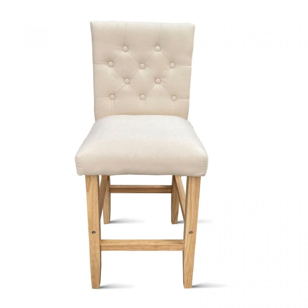 Hamptons Cream Chairs Kitchen Dining Chair Bar Stool - Two Pack Cream Image 5