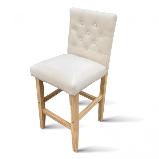 Hamptons Cream Chairs Kitchen Dining Chair Bar Stool - Two Pack Cream Image 6
