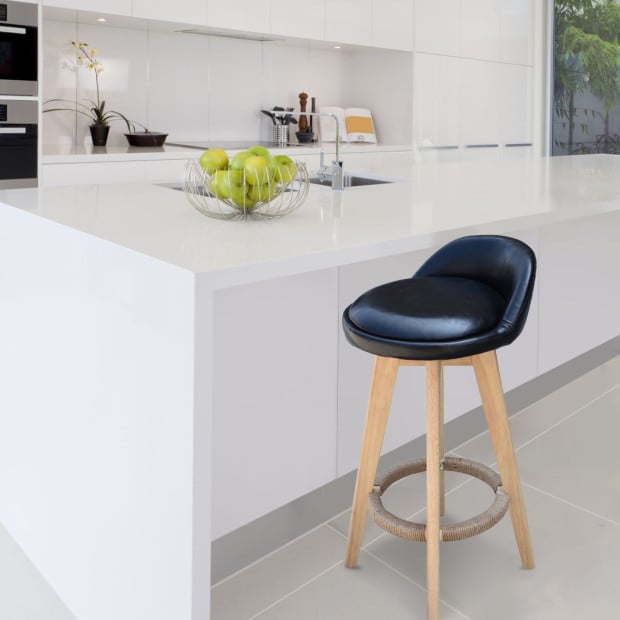 3x Phoenix Black Chairs Kitchen Dining Chair Bar Stool Black Image 4