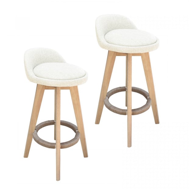 Phoenix Barstool Kitchen Dining Chair 2pk - Cream Image 2